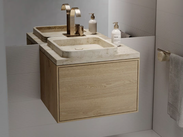 KAUAI - Travertine vanity unit with drawers by Maami Home - view 2